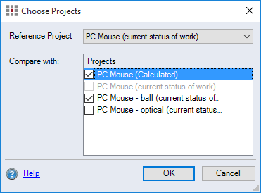 Choose Projects dialog